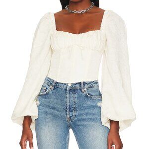 For Love & Lemons Janet Long Sleeve Corset Top Sz M